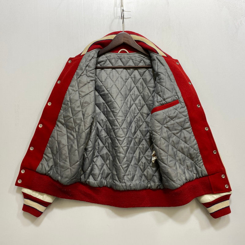 【中古品】【メンズ】 A BATHING APE アベイシングエイプ 2011年復刻 BEAST REIGN SUPREME LEATHER VARSITY JACKET レザー バーシティ ジャケット アウター 142-260907-cs-03-izu サイズ：S カラー：レッド 万代Net店