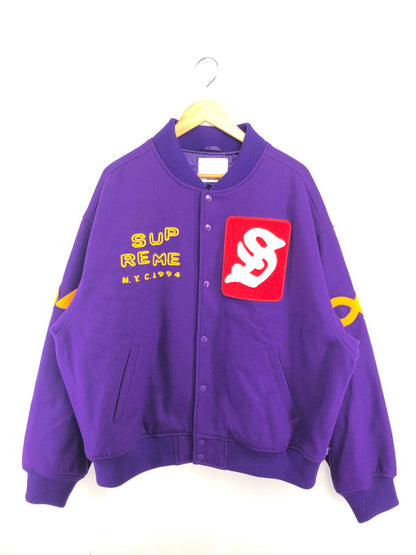 【中古品】【メンズ】 SUPREME 23SS TOURIST VARSITY JACKET ツーリスト バーシティ ジャケット アウター 149-260525-ki-19-tagh サイズ：XXL カラー：パープル 万代Net店