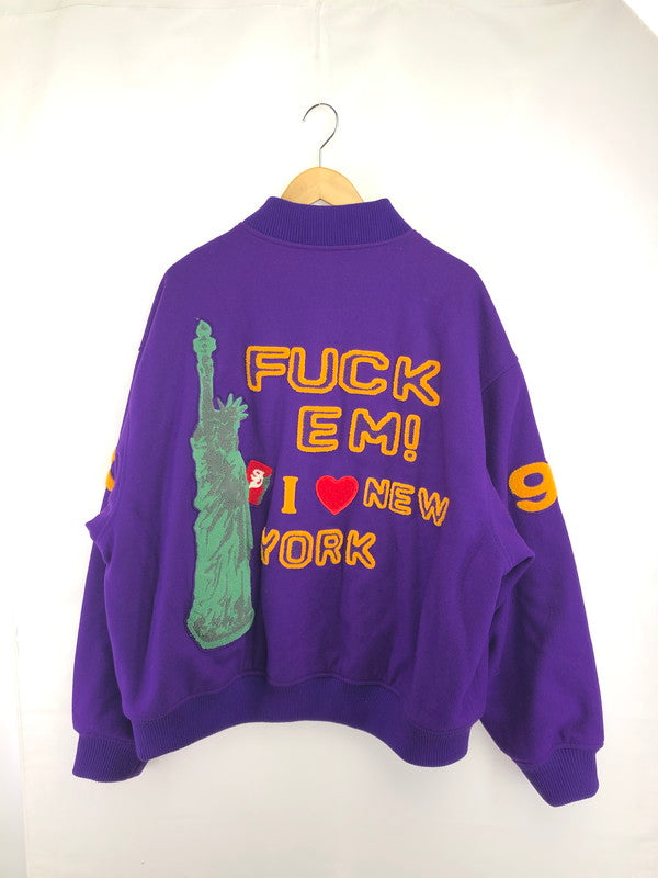【中古品】【メンズ】 SUPREME 23SS TOURIST VARSITY JACKET ツーリスト バーシティ ジャケット アウター 149-260525-ki-19-tagh サイズ：XXL カラー：パープル 万代Net店