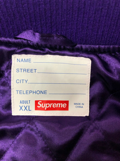 【中古品】【メンズ】 SUPREME 23SS TOURIST VARSITY JACKET ツーリスト バーシティ ジャケット アウター 149-260525-ki-19-tagh サイズ：XXL カラー：パープル 万代Net店