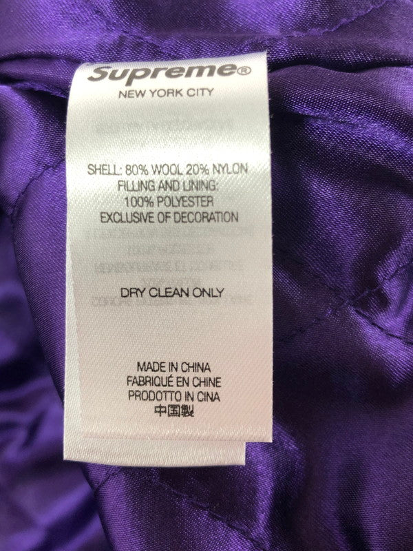 【中古品】【メンズ】 SUPREME 23SS TOURIST VARSITY JACKET ツーリスト バーシティ ジャケット アウター 149-260525-ki-19-tagh サイズ：XXL カラー：パープル 万代Net店