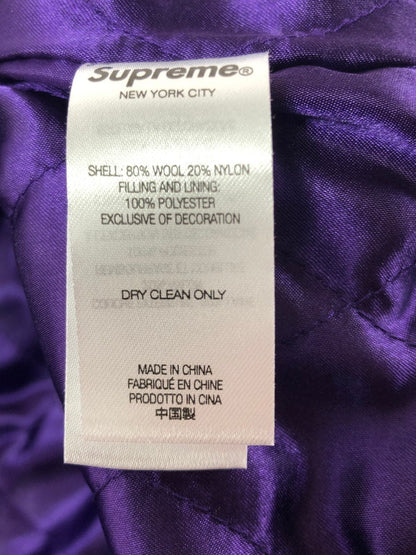 【中古品】【メンズ】 SUPREME 23SS TOURIST VARSITY JACKET ツーリスト バーシティ ジャケット アウター 149-260525-ki-19-tagh サイズ：XXL カラー：パープル 万代Net店