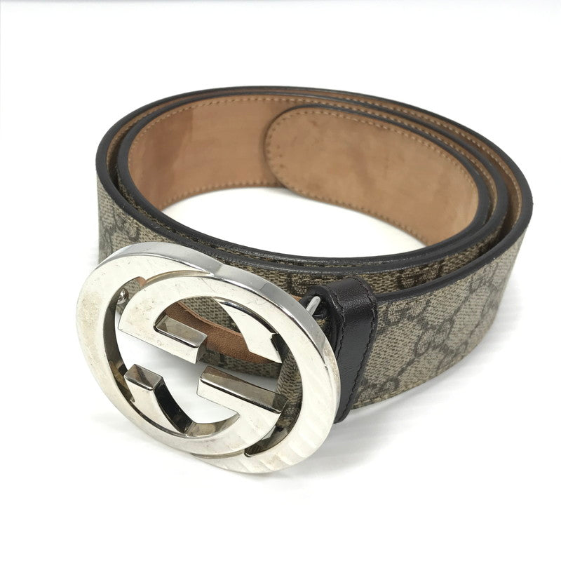 【現状渡し品】【メンズ】 GUCCI グッチ インターロッキングG バックル付き ベルト 411924 服飾小物 アクセサリー 182-260621-na-02-tagh カラー：ベージュ系 万代Net店