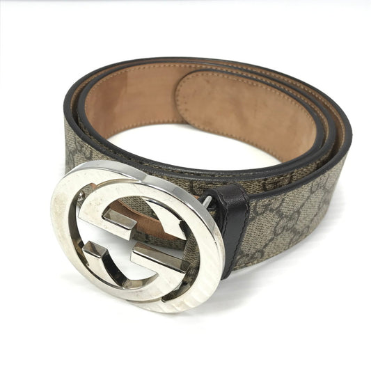 【現状渡し品】【メンズ】 GUCCI グッチ インターロッキングG バックル付き ベルト 411924 服飾小物 アクセサリー 182-260621-na-02-tagh カラー：ベージュ系 万代Net店