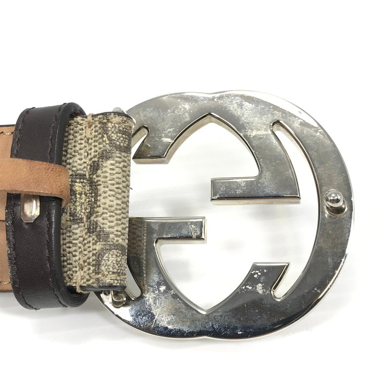 【現状渡し品】【メンズ】 GUCCI グッチ インターロッキングG バックル付き ベルト 411924 服飾小物 アクセサリー 182-260621-na-02-tagh カラー：ベージュ系 万代Net店