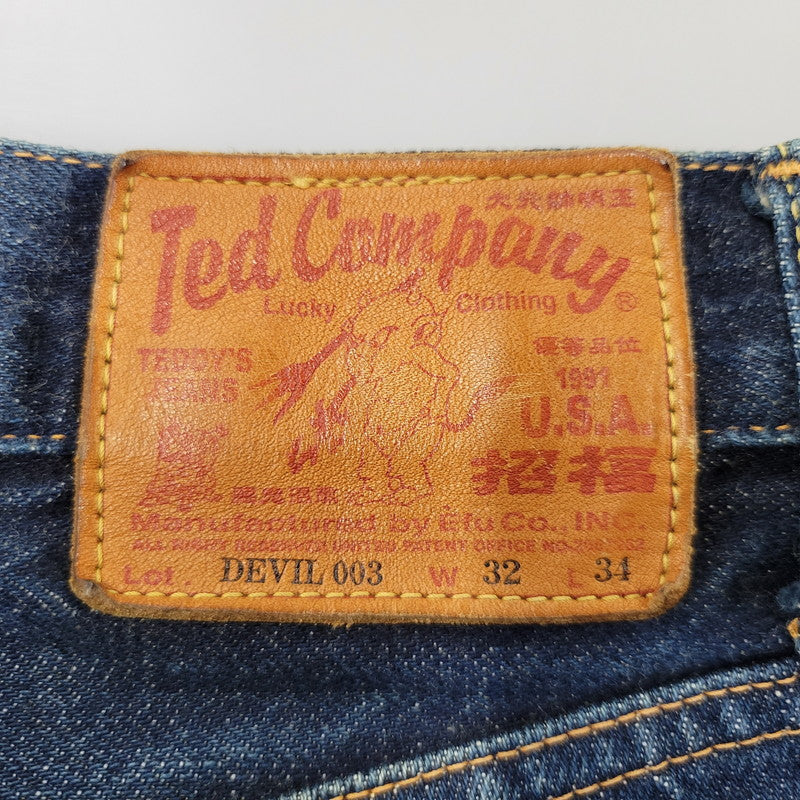 【中古品】【メンズ】 TED COMPANY テッドカンパニー HIP PAINT JEANS DEVIL 003 ヒップ ペイント ジーンズ デビル参号 デニムパンツ 156-260707-as-03-izu サイズ：32×34 カラー：インディゴ 万代Net店