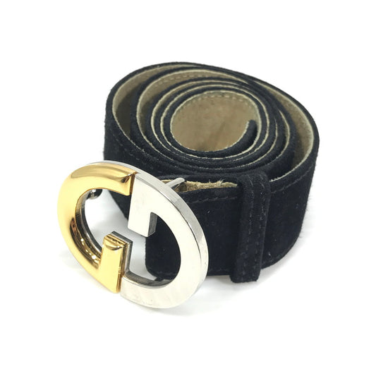 【現状渡し品】【メンズ】 GUCCI グッチ VINTAGE G BUCKLE SUEDE BELT ヴィンテージ Gバックル スエード ベルト 服飾小物 アクセサリー 182-260703-YY-27-tagh カラー：ブラック 万代Net店