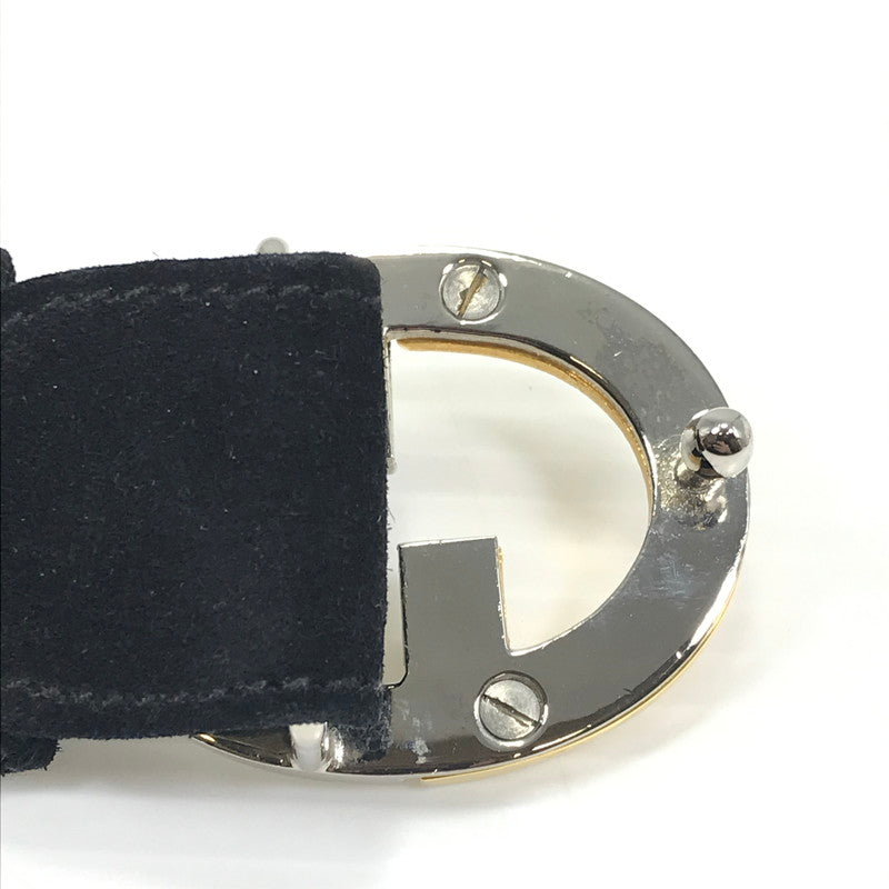 【現状渡し品】【メンズ】 GUCCI グッチ VINTAGE G BUCKLE SUEDE BELT ヴィンテージ Gバックル スエード ベルト 服飾小物 アクセサリー 182-260703-YY-27-tagh カラー：ブラック 万代Net店