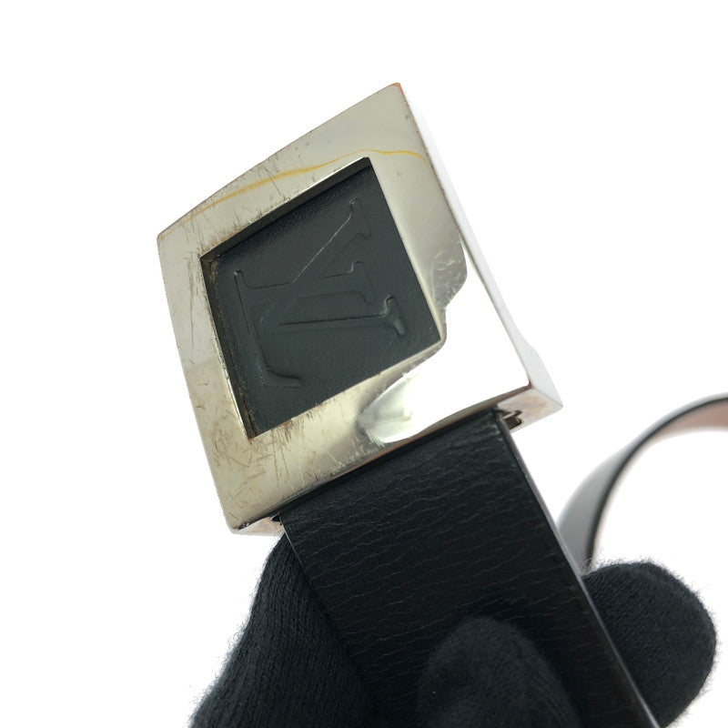 【中古品】【メンズ】 LOUIS VUITTON ルイ・ヴィトン CEINTURE LV STAMP BELT M6896V サンチュール LV スタンプ ベルト アクセサリー 179-260618-rt-06-tagh カラー：ブラック 万代Net店