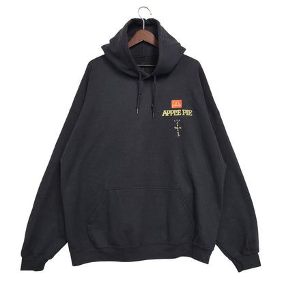 【中古品】【メンズ】 TRAVIS SCOTT CACTUS JACK トラヴィススコット カクタスジャック × MCDONALD'S マクドナルド APPLE PIE HOODIE アップルパイ フーディー パーカー 142-260617-kh-13-izu サイズ：XL カラー：ブラック 万代Net店