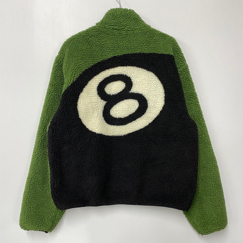 【中古品】【メンズ】 STUSSY ステューシー 118498 8 BALL SHERPA JACKET 8 ボール シェルパ ジャケット アウター 142-260906-kh-07-izu サイズ：L カラー：グリーン×ブラック 万代Net店