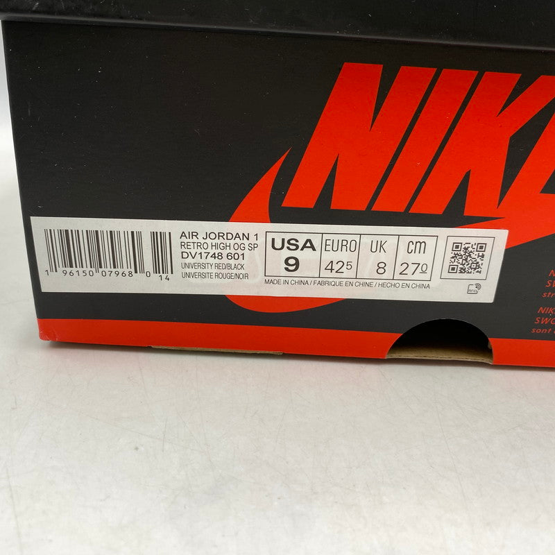 【中古美品】【メンズ】 NIKE × SPIDER-MAN ナイキ×スパイダーマン DV1748-601 AIR JORDAN 1 RETRO HIGH OG SP エア ジョーダン ワン レトロ ハイ オージー スニーカー シューズ 靴 160-260520-cs-07-izu サイズ：27cm カラー：UNIVERSITY RED/BLACK 万代Net店