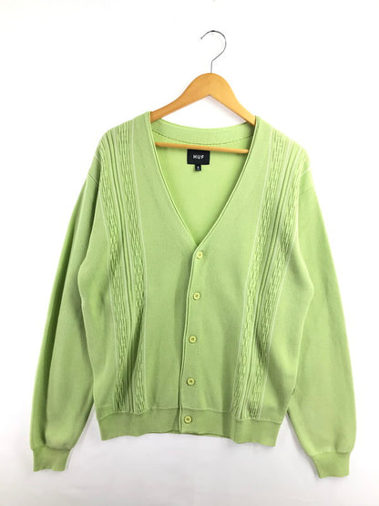 【中古品】【メンズ】 HUF ハフ CHAIN LINK CARDIGAN チェーンリンク カーディガン 142-260925-na-04-tagh サイズ：M カラー：ライムグリーン 万代Net店