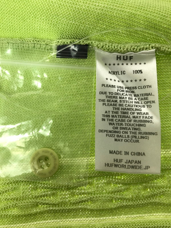 【中古品】【メンズ】 HUF ハフ CHAIN LINK CARDIGAN チェーンリンク カーディガン 142-260925-na-04-tagh サイズ：M カラー：ライムグリーン 万代Net店