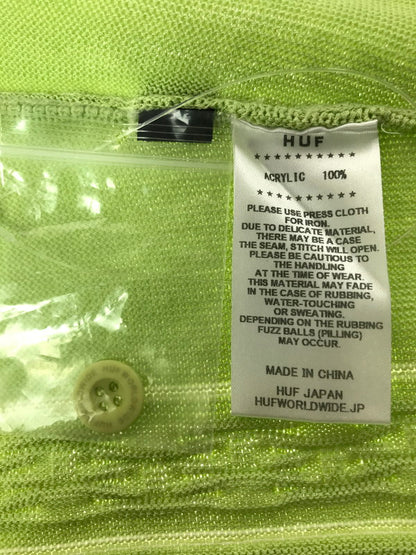 【中古品】【メンズ】 HUF ハフ CHAIN LINK CARDIGAN チェーンリンク カーディガン 142-260925-na-04-tagh サイズ：M カラー：ライムグリーン 万代Net店