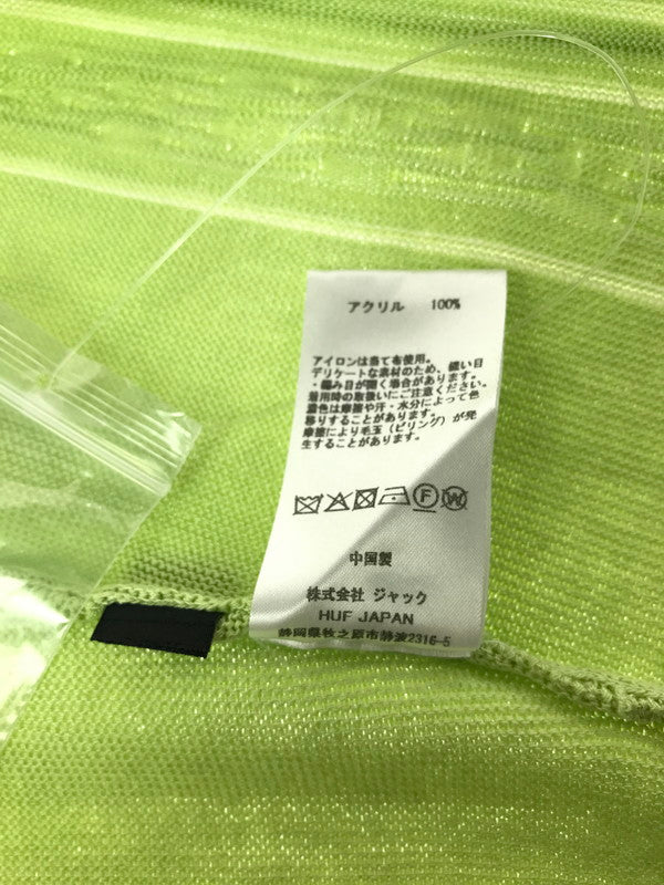 【中古品】【メンズ】 HUF ハフ CHAIN LINK CARDIGAN チェーンリンク カーディガン 142-260925-na-04-tagh サイズ：M カラー：ライムグリーン 万代Net店