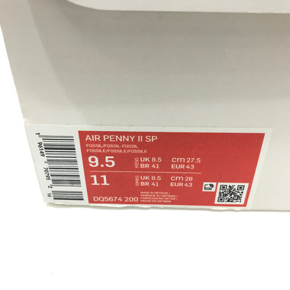 【中古品】【メンズ】 NIKE ナイキ × STUSSY ステューシー AIR PENNY II SP DQ5674-200 エア ペニー ツー スニーカー 靴 160-260424-rt-19-tagh サイズ：27.5cm US9.5 カラー：FOSSIL/FOSSIL-FOSSIL 万代Net店