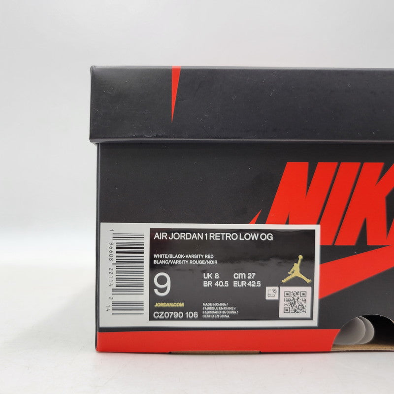 【中古美品】【メンズ】 NIKE ナイキ AIR JORDAN 1 RETRO LOW OG CZ0790-106 エア ジョーダン 1 レトロ ロー OG スニーカー シューズ 靴 160-260417-as-06-izu サイズ：27cm カラー：WHITE/BLACK-VARSITY RED 万代Net店