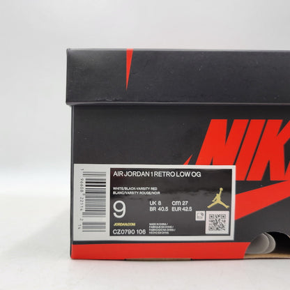 【中古美品】【メンズ】 NIKE ナイキ AIR JORDAN 1 RETRO LOW OG CZ0790-106 エア ジョーダン 1 レトロ ロー OG スニーカー シューズ 靴 160-260417-as-06-izu サイズ：27cm カラー：WHITE/BLACK-VARSITY RED 万代Net店