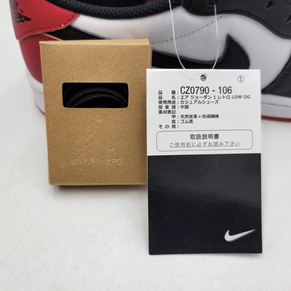 【中古美品】【メンズ】 NIKE ナイキ AIR JORDAN 1 RETRO LOW OG CZ0790-106 エア ジョーダン 1 レトロ ロー OG スニーカー シューズ 靴 160-260417-as-06-izu サイズ：27cm カラー：WHITE/BLACK-VARSITY RED 万代Net店