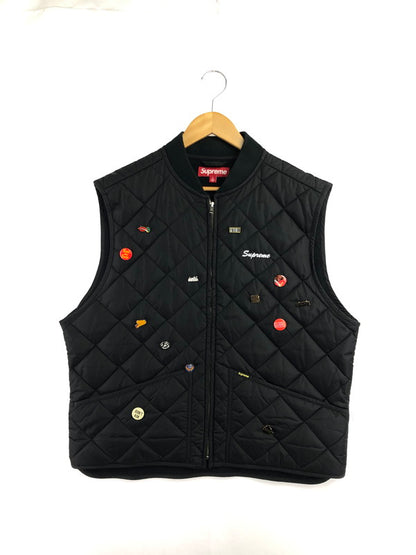 【中古品】【メンズ】 SUPREME シュプリーム 23AW PINS QUILTED WORK VEST キルテッド ワークベスト トップス 149-260514-rt-07-tagh サイズ：L カラー：ブラック 万代Net店