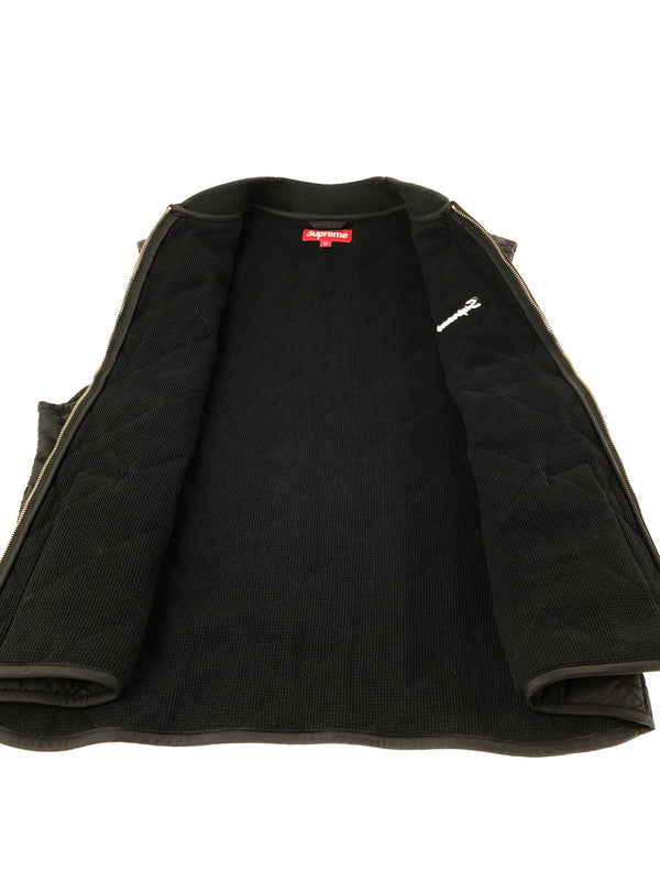 【中古品】【メンズ】 SUPREME シュプリーム 23AW PINS QUILTED WORK VEST キルテッド ワークベスト トップス 149-260514-rt-07-tagh サイズ：L カラー：ブラック 万代Net店