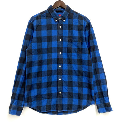 【中古品】【メンズ】 SUPREME シュプリーム BUFFALO CHECK SHIRT バッファロー チェック シャツ トップス 149-260616-kh-13-izu サイズ：M カラー：ブルー×ブラック 万代Net店