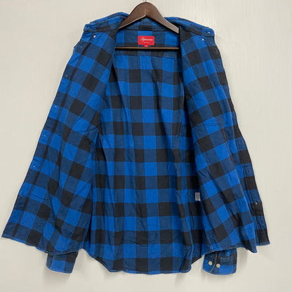 【中古品】【メンズ】 SUPREME シュプリーム BUFFALO CHECK SHIRT バッファロー チェック シャツ トップス 149-260616-kh-13-izu サイズ：M カラー：ブルー×ブラック 万代Net店