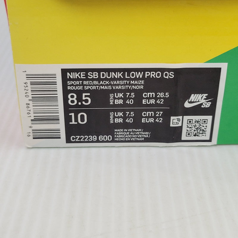 【中古品】【メンズ】 NIKE SB ナイキエスビー DUNK LOW PRO QS CZ2239-600 ダンク ロー プロ QS スニーカー シューズ 靴 160-260519-as-06-izu サイズ：26.5cm カラー：SPORT RED/BLACK-VARSITY MAIZE 万代Net店