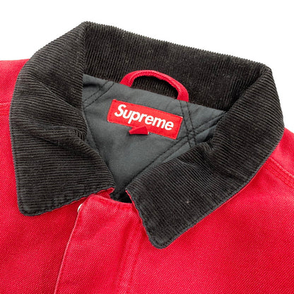 【中古品】【メンズ】 SUPREME シュプリーム OLD ENGLISH CANVAS WORK JACKET オールド イングリッシュ キャンバス ワーク ジャケット アウター 149-260906-kh-13-izu サイズ：L カラー：ブラック×レッド 万代Net店