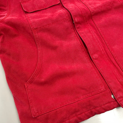 【中古品】【メンズ】 SUPREME シュプリーム OLD ENGLISH CANVAS WORK JACKET オールド イングリッシュ キャンバス ワーク ジャケット アウター 149-260906-kh-13-izu サイズ：L カラー：ブラック×レッド 万代Net店