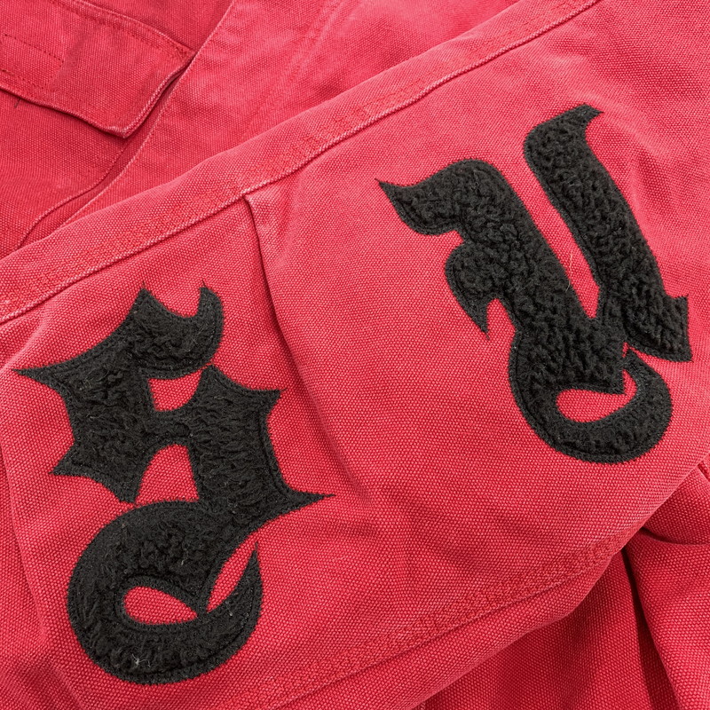 【中古品】【メンズ】 SUPREME シュプリーム OLD ENGLISH CANVAS WORK JACKET オールド イングリッシュ キャンバス ワーク ジャケット アウター 149-260906-kh-13-izu サイズ：L カラー：ブラック×レッド 万代Net店