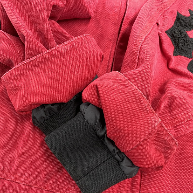 【中古品】【メンズ】 SUPREME シュプリーム OLD ENGLISH CANVAS WORK JACKET オールド イングリッシュ キャンバス ワーク ジャケット アウター 149-260906-kh-13-izu サイズ：L カラー：ブラック×レッド 万代Net店