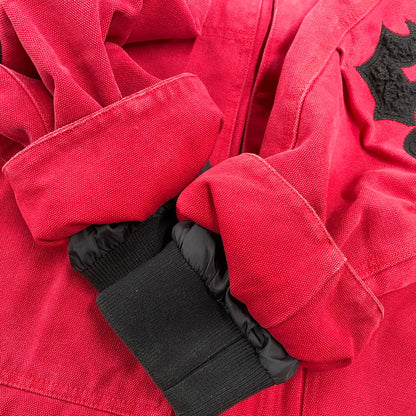 【中古品】【メンズ】 SUPREME シュプリーム OLD ENGLISH CANVAS WORK JACKET オールド イングリッシュ キャンバス ワーク ジャケット アウター 149-260906-kh-13-izu サイズ：L カラー：ブラック×レッド 万代Net店
