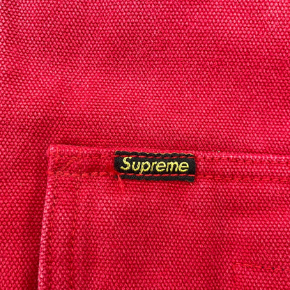 【中古品】【メンズ】 SUPREME シュプリーム OLD ENGLISH CANVAS WORK JACKET オールド イングリッシュ キャンバス ワーク ジャケット アウター 149-260906-kh-13-izu サイズ：L カラー：ブラック×レッド 万代Net店