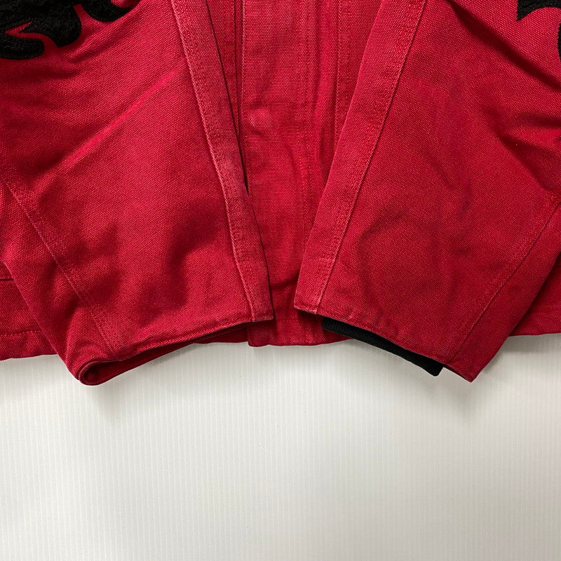 【中古品】【メンズ】 SUPREME シュプリーム OLD ENGLISH CANVAS WORK JACKET オールド イングリッシュ キャンバス ワーク ジャケット アウター 149-260906-kh-13-izu サイズ：L カラー：ブラック×レッド 万代Net店