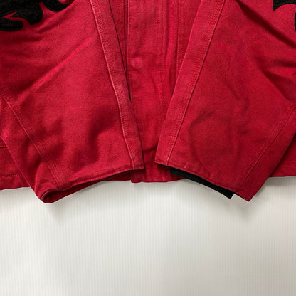 【中古品】【メンズ】 SUPREME シュプリーム OLD ENGLISH CANVAS WORK JACKET オールド イングリッシュ キャンバス ワーク ジャケット アウター 149-260906-kh-13-izu サイズ：L カラー：ブラック×レッド 万代Net店