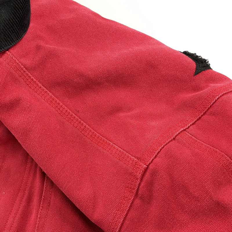 【中古品】【メンズ】 SUPREME シュプリーム OLD ENGLISH CANVAS WORK JACKET オールド イングリッシュ キャンバス ワーク ジャケット アウター 149-260906-kh-13-izu サイズ：L カラー：ブラック×レッド 万代Net店