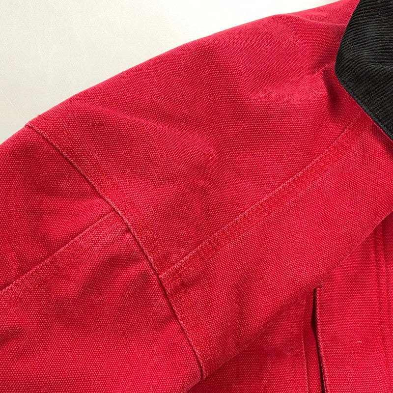 【中古品】【メンズ】 SUPREME シュプリーム OLD ENGLISH CANVAS WORK JACKET オールド イングリッシュ キャンバス ワーク ジャケット アウター 149-260906-kh-13-izu サイズ：L カラー：ブラック×レッド 万代Net店