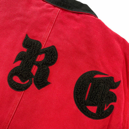 【中古品】【メンズ】 SUPREME シュプリーム OLD ENGLISH CANVAS WORK JACKET オールド イングリッシュ キャンバス ワーク ジャケット アウター 149-260906-kh-13-izu サイズ：L カラー：ブラック×レッド 万代Net店