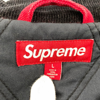 【中古品】【メンズ】 SUPREME シュプリーム OLD ENGLISH CANVAS WORK JACKET オールド イングリッシュ キャンバス ワーク ジャケット アウター 149-260906-kh-13-izu サイズ：L カラー：ブラック×レッド 万代Net店