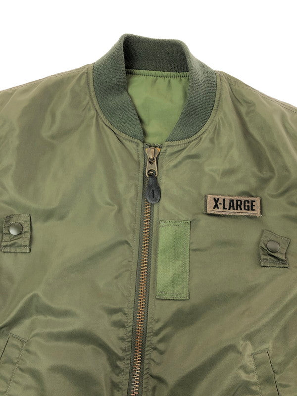 【中古品】【メンズ】 X-LARGE エクストラ ラージ × ALPHA INDUSTRIES アルファ コラボ MA-1 エムエーワン ジャケット アウター 142-260714-rt-09-tag サイズ：M カラー：カーキ 万代Net店