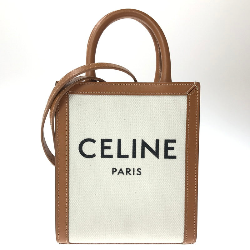 【中古品】【メンズ】 CELINE セリーヌ MINI VERTICAL CABAS TOTE BAG ミニバーティカルカバトートバッグ カバン 180-260611-rt-01-tagh カラー：ブラック 万代Net店
