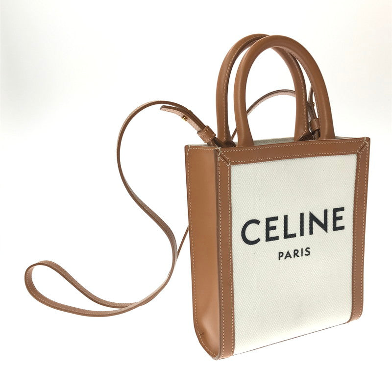 【中古品】【メンズ】 CELINE セリーヌ MINI VERTICAL CABAS TOTE BAG ミニバーティカルカバトートバッグ カバン 180-260611-rt-01-tagh カラー：ブラック 万代Net店