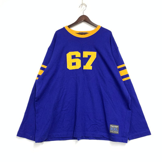 【中古品】【メンズ】 POLO SPORT ポロスポーツ #67 FOOTBALL SHIRT フットボール シャツ トップス 長袖 146-260612-ya-01-izu サイズ：XXL カラー：ブルー 万代Net店