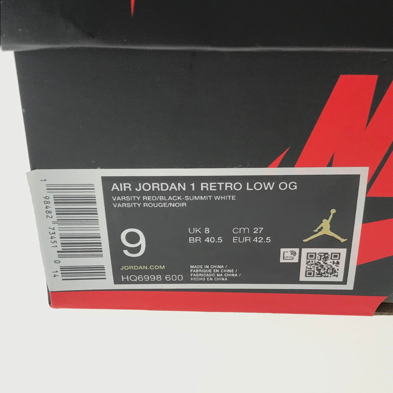 【中古品】【メンズ】 NIKE ナイキ AIR JORDAN 1 RETRO LOW OG CHICAGO HQ6998-600 エアジョーダン 1 レトロ ローシカゴ スニーカー 靴 160-260902-na-03-tagh サイズ：27cm US 9 カラー：VARSITY RED/BLACK-SUMMIT WHITE 万代Net店