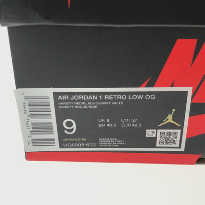 【中古品】【メンズ】 NIKE ナイキ AIR JORDAN 1 RETRO LOW OG CHICAGO HQ6998-600 エアジョーダン 1 レトロ ローシカゴ スニーカー 靴 160-260902-na-03-tagh サイズ：27cm US 9 カラー：VARSITY RED/BLACK-SUMMIT WHITE 万代Net店