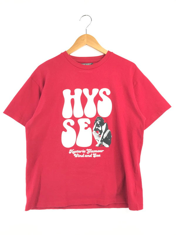 【中古品】【メンズ】 HYSTERIC GLAMOUR ヒステリックグラマー × WND AND SEA ウィンダンシー SS T-SHIRT WDS-C-HYS-24-Q2-11 ショートスリーブ Tシャツ 140-260625-rt-11-tagh サイズ：L カラー：レッド 万代Net店