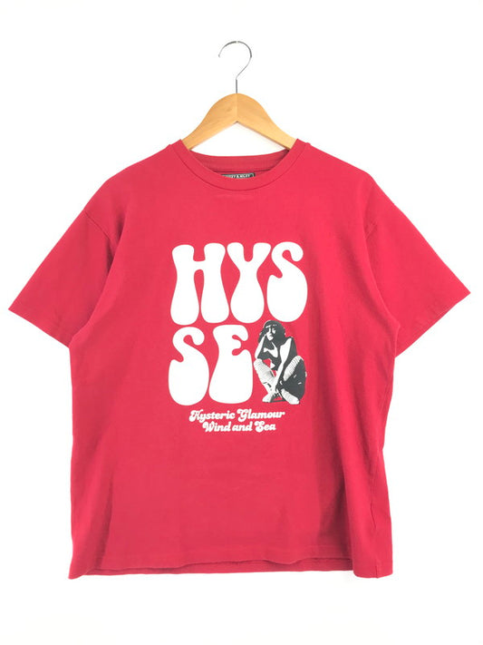 【中古品】【メンズ】 HYSTERIC GLAMOUR ヒステリックグラマー × WND AND SEA ウィンダンシー SS T-SHIRT WDS-C-HYS-24-Q2-11 ショートスリーブ Tシャツ 140-260625-rt-11-tagh サイズ：L カラー：レッド 万代Net店
