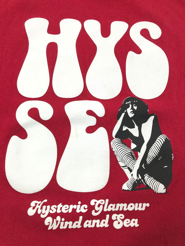 【中古品】【メンズ】 HYSTERIC GLAMOUR ヒステリックグラマー × WND AND SEA ウィンダンシー SS T-SHIRT WDS-C-HYS-24-Q2-11 ショートスリーブ Tシャツ 140-260625-rt-11-tagh サイズ：L カラー：レッド 万代Net店